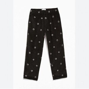 Urban Outfitters Black Smiley Face Corduroy Pants